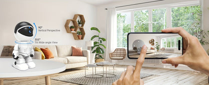 Security Camera 3MP Robot-Style Indoor Model with 360 Pan-Tilt, Auto Motion Tracking and Two-Way Audio