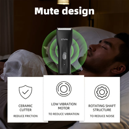 Ceramic-Blade Body Hair Trimmer with IPX7 Rating, LCD Battery Display and Black, Blue or White Housings