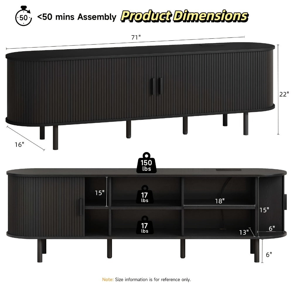 55-Inch TV Stand with Charging Station for Practical Everyday Home Use detail image - detail view 11