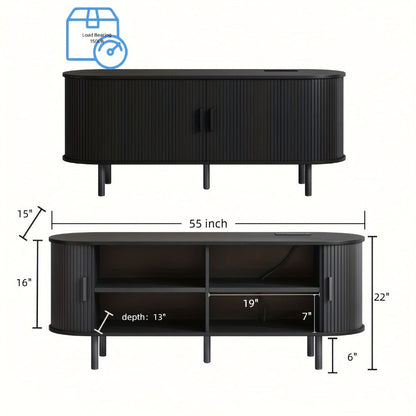 55-Inch TV Stand with Charging Station for Practical Everyday Home Use detail image - detail view 18