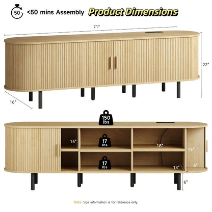 55-Inch TV Stand with Charging Station for Practical Everyday Home Use detail image - detail view 21