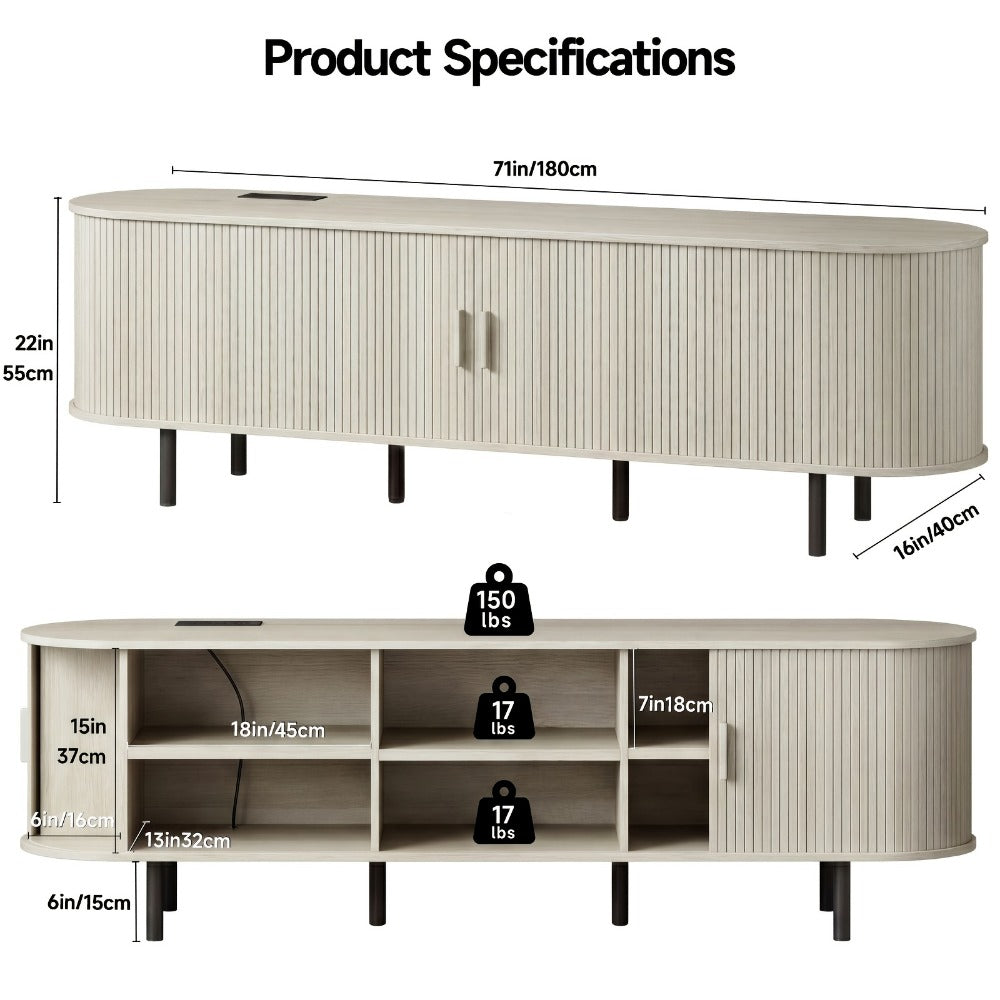 55-Inch TV Stand with Charging Station for Practical Everyday Home Use detail image - detail view 22
