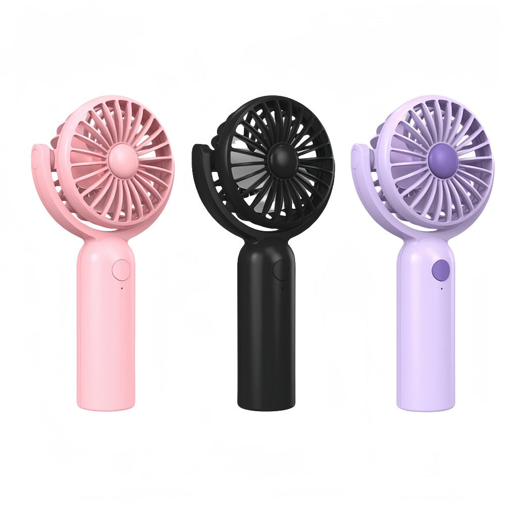 Mini Handheld Fan Set with Pivoting Heads, Three Speeds, USB-C Charging and 3- or 6-Piece Color Packs