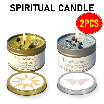 3oz Decorative Tin Candle or Two-Piece Crystal and Guidance Card Set with Multiple Label Pairings