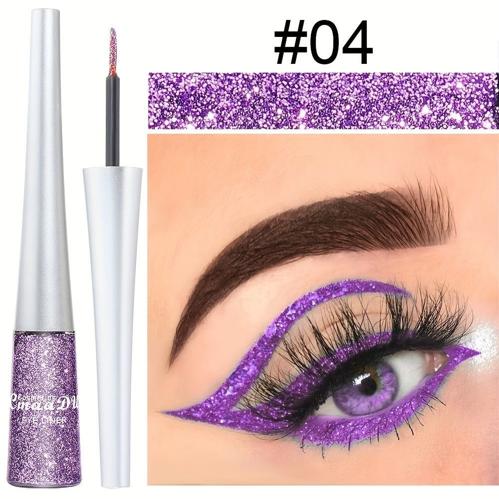 Glitter Liquid Eyeliner Set 16 Colors water-resistant Shimmer Metallic Eye Liner Pen Kit – extended-wear Smudge-Proof Sparkle Eye Makeup