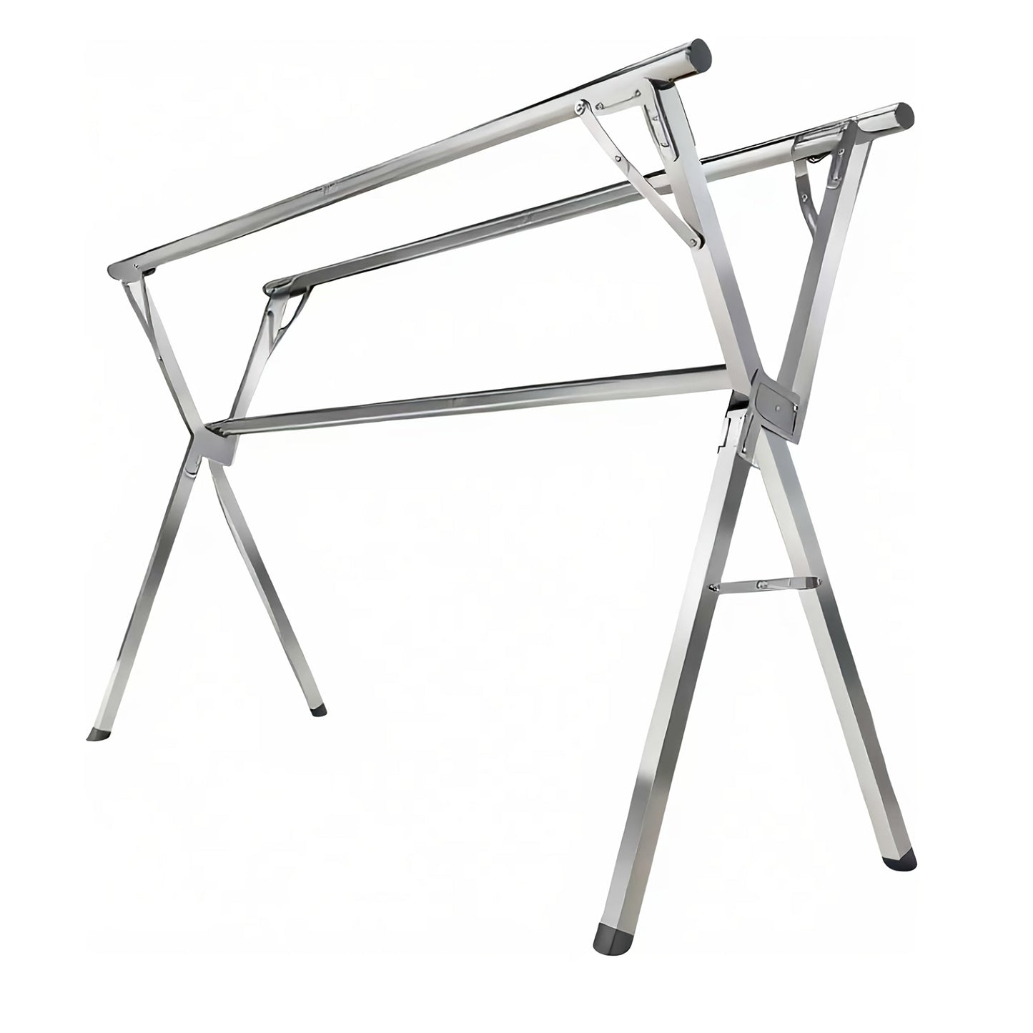 Clothes Drying Rack Collapsible Freestanding, Heavy Duty Stainless Steel Laundry Drying Rack Indoor Outdoor, Adjustable Garment Rack 63" & 79" with Clips