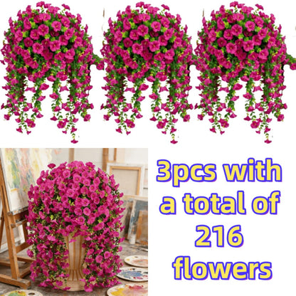 Three-Piece Artificial Rose Vine Garland with 216 Listed Flowers in Twelve Exact Color Combinations