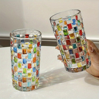 Color-Block Drinking Glass Set with Four Checkout Configurations, Two Heights and Two- or Four-Piece Packs