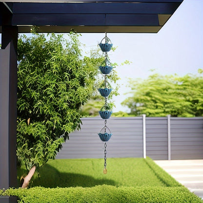Rain Chain | Metal Flower Downspout Diverter Garden Patio House Decor