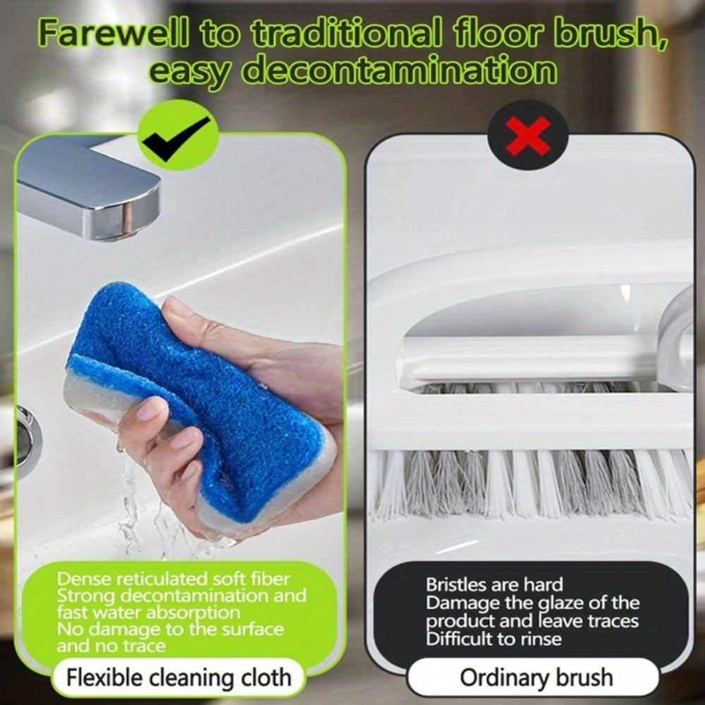 Cleaning Brush Set 16pcs All-Purpose Deep Clean System | 2-in-1 Bath Scrubber & Window Squeegee with 22" Extendable Handle | 90° Rotating Head Bathtub Brush Kit for Indoor & Outdoor Surface Cleaning