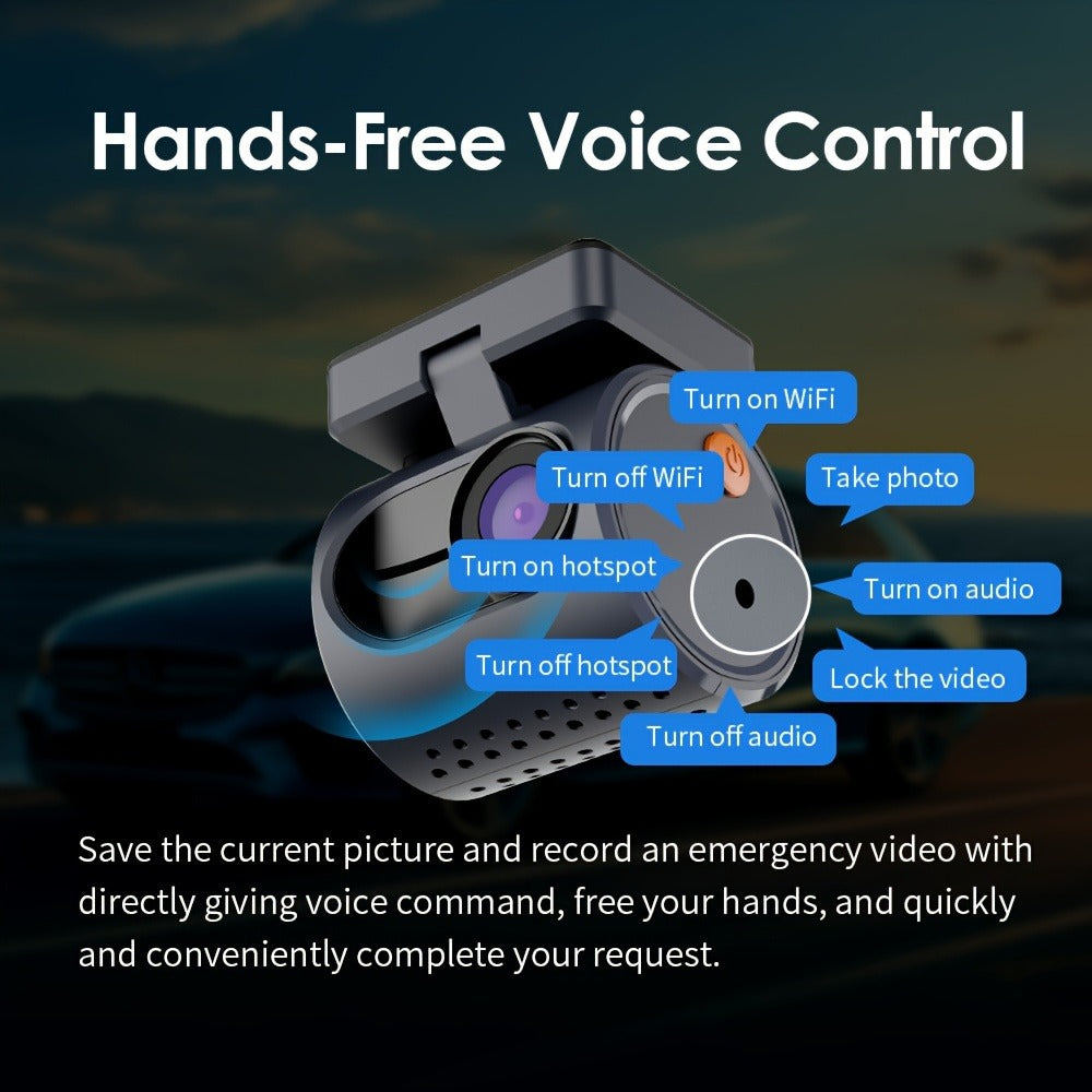 KAWA MINI 3 Dash Camera with 1296P Label, WiFi App Connection, Voice Control and Blue Finish