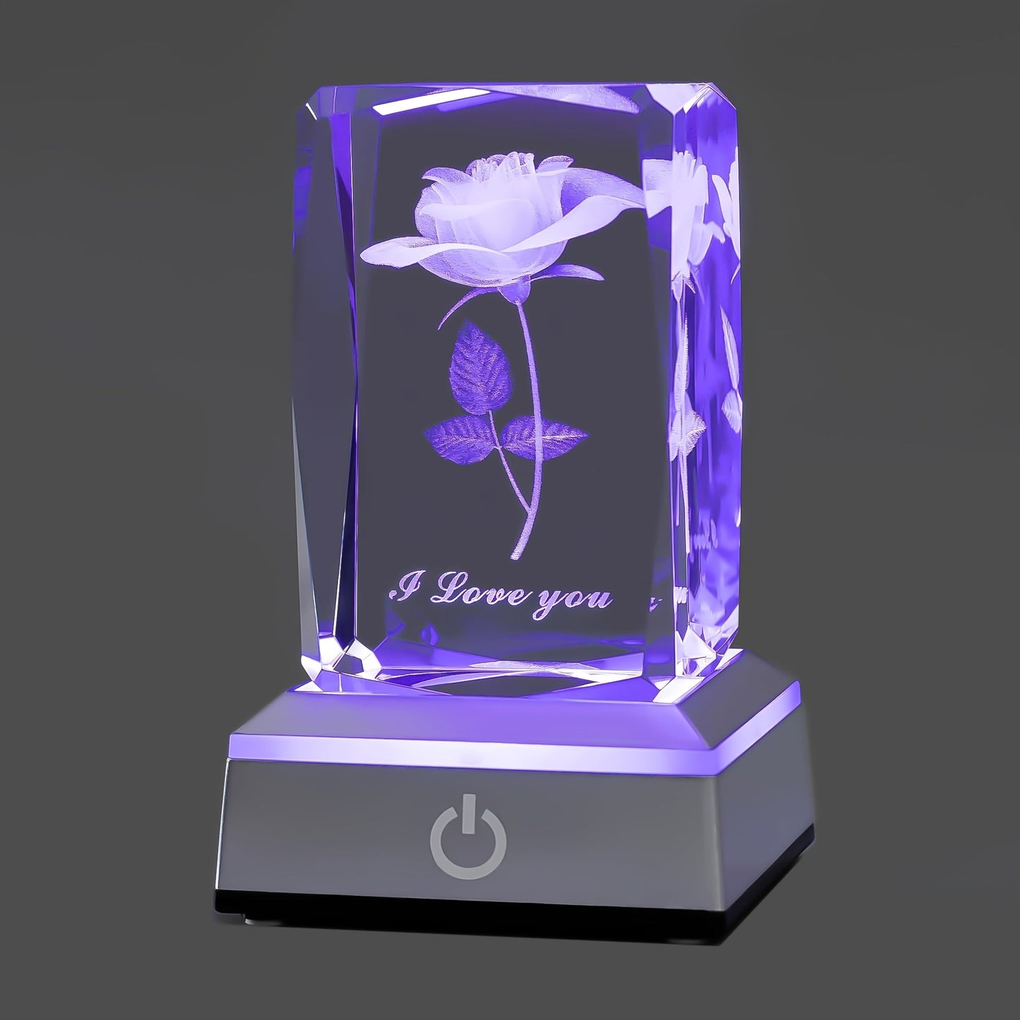 Night Light Rose Floral Acrylic Sign with Color-Changing LED Base and Four Retained Display Styles