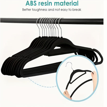 Velvet Hangers Non-Slip Slim Space Saving Clothes Hangers, Premium Flocked Suit Hangers for Closet Organization, Ultra Thin Strong Coat Hangers for Shirts Dresses Pants, 20 or 50 Pack Black Beige Pink