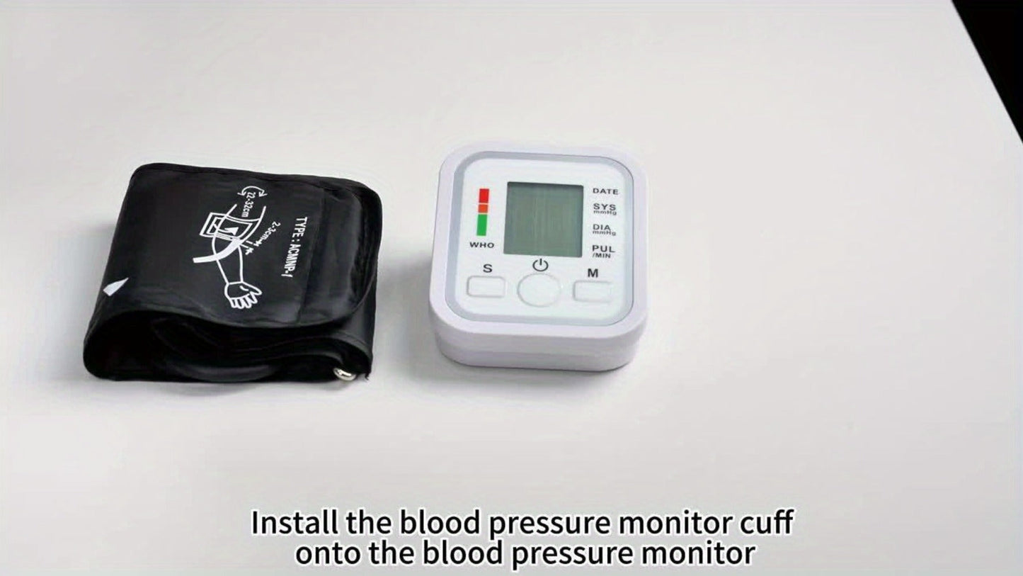 Blood Pressure Monitor by MOOD LIGHT, Upper-Arm LCD Device with Voice, Dual-User Memory and Adjustable Cuff