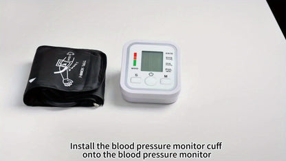 Blood Pressure Monitor by MOOD LIGHT, Upper-Arm LCD Device with Voice, Dual-User Memory and Adjustable Cuff