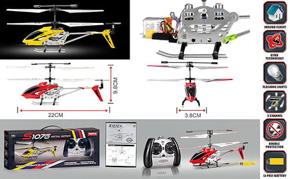 Syma S107G RC Mini Helicopter 3.5 Channel Infrared Gyro Stable Hover Indoor Remote Control Helicopter – USB Rechargeable, Beginner Friendly, Red Blue, Kids Teens Adults Gift