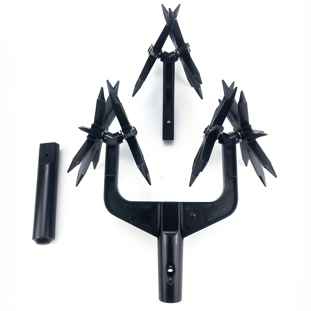 Manual Rotary Garden Cultivator Head with U-Shaped Frame and Detachable Star-Shaped Tine Wheels