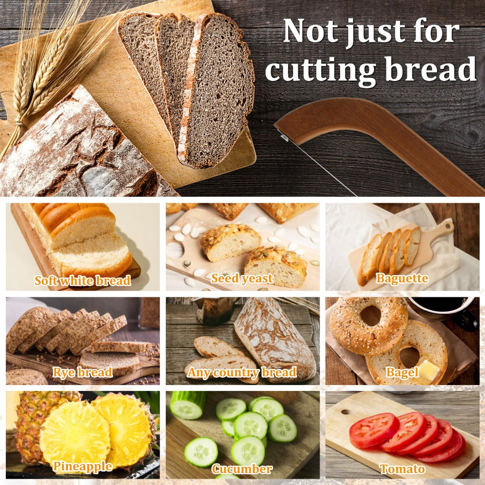 Serrated Bread Knife – 304 Stainless Steel Blade with Bamboo Handle, 15.7" Bread Slicer for Sourdough, Bagels, Baguettes & Homemade Loaves