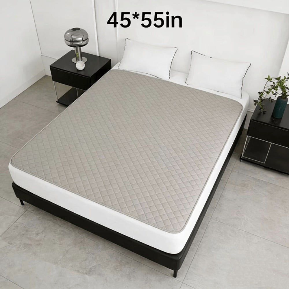 Gray Flat Mattress Protector Pad in Twin, Full, Queen or King Dimension-Labeled Checkout Options