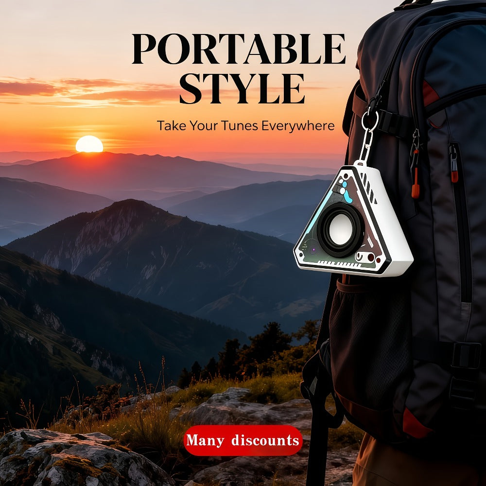 Portable Bluetooth Speaker Triangular Rechargeable Model with Subwoofer and Six Retained Pack Options