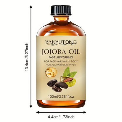 Jojoba-Labeled Body Massage Oil Two-Bottle Set with 100 ml Bottles and Glass Dropper Accessory