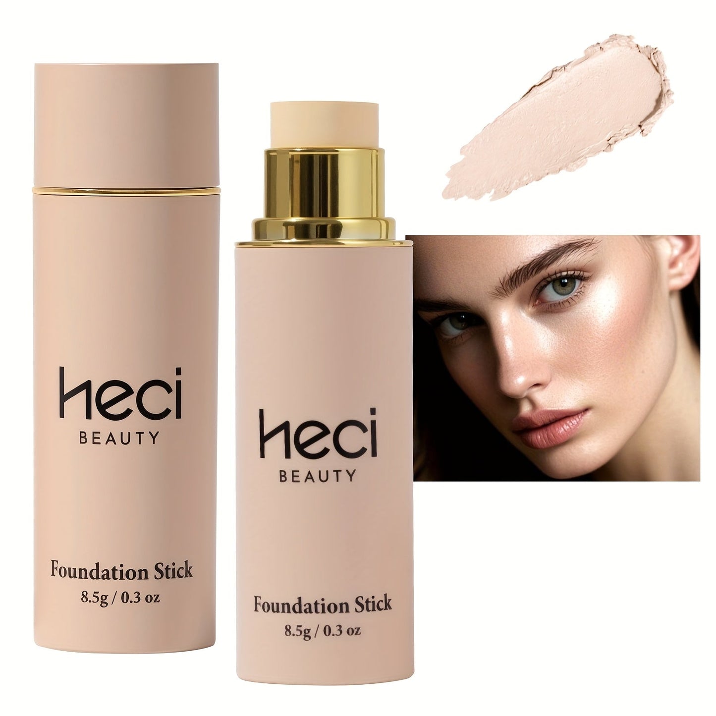 CC Cream Foundation Stick 2-Pack — Full Coverage Concealer, water-resistant extended-wear Natural Matte Finish, Lightweight Moisturizing