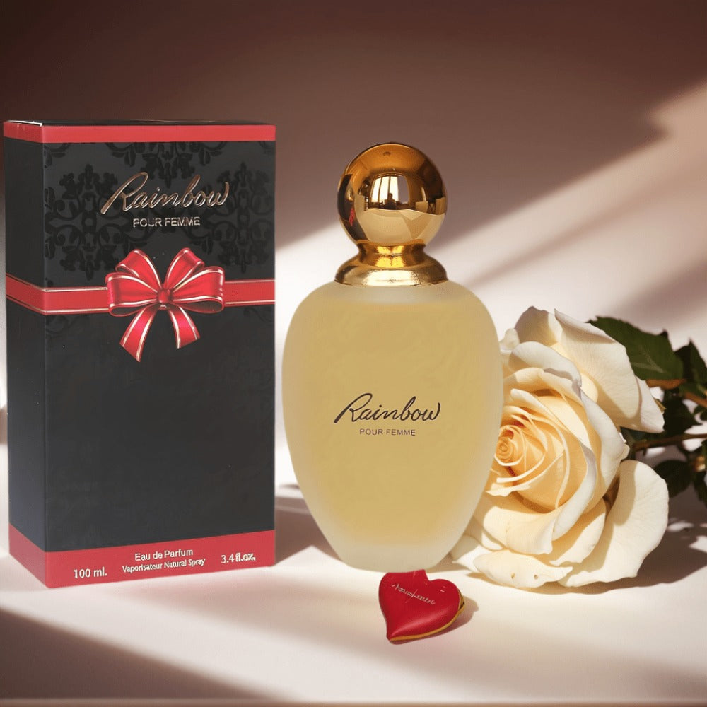 Lady Rainbow Eau de Parfum Spray, 100 ml Frosted Bottle with Gold-Tone Cap and Matching Red Box