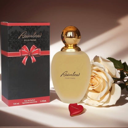 Lady Rainbow Eau de Parfum Spray, 100 ml Frosted Bottle with Gold-Tone Cap and Matching Red Box
