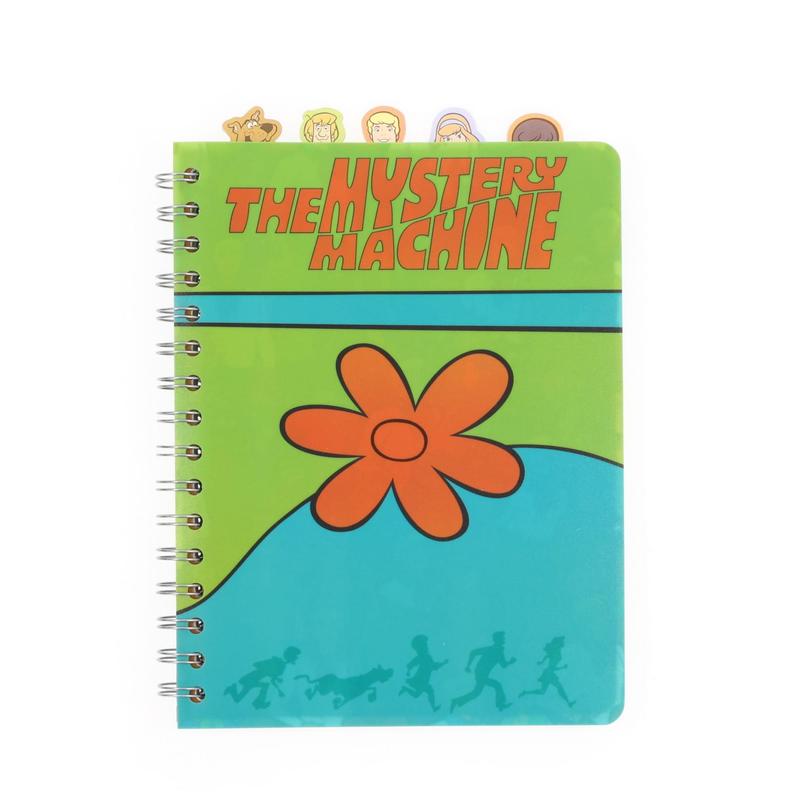 Scooby-Doo Spiral Notebook for Kids Mystery Machine 5-Tab Journal 75 Lined Pages Character Bookmark Tabs | Officially Licensed Scooby-Doo Gift for Boys Girls Fans Ages 5 6 7 8 9 10