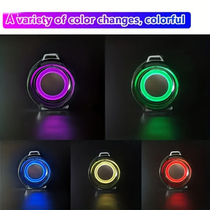 TG192 IPX4 Waterproof Portable Bluetooth Speaker Outdoor 2400mAh Rechargeable Wireless Speaker Color-Changing LED Breathing Light for Camping Picnic Party School Sports Family