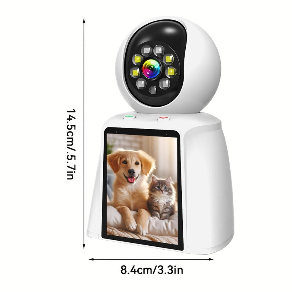 Security Camera 1080P Pet Monitor with 3-Inch Screen, Video Calling, Two-Way Talk and 1 or 2 Pack
