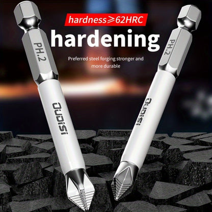 Six-Piece PH2 Magnetic Screwdriver Bit Set in 25, 50, 65, 70, 90 and 150 mm Lengths for Drills and Drivers