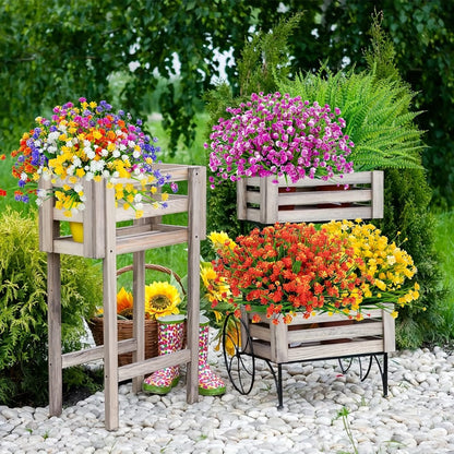 Artificial Flowers 40-Bundle Mixed-Color Floral and Greenery Set for Garden, Party and DIY Decor