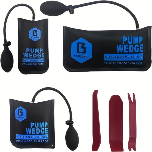 Car Air Wedge Pump Bag 3-Pack – Blue Auto Body Restoration Airbag Tool for Door Panel Opening, Lock Picking & Dent Repair | No Battery Required