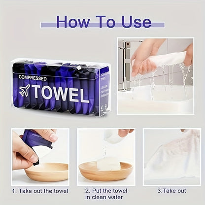Individually Wrapped Compressed Towel Pack with 28-Piece or 28-Piece Plus 6-Strip Checkout Options