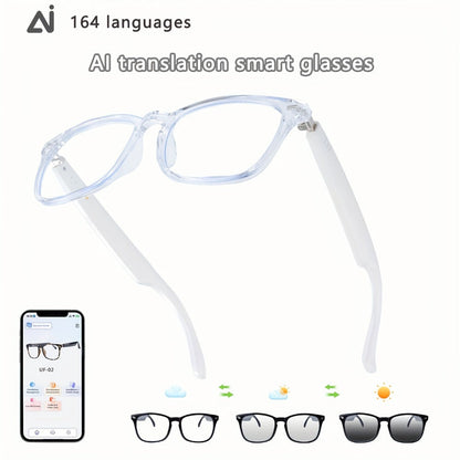 Smart Glasses 160-Language Translation Eyewear with Open-Ear Audio and 19 Photochromic Frame Options