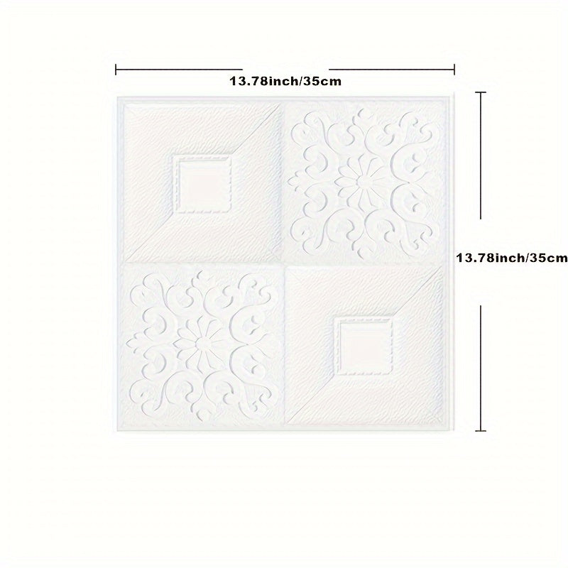 100-Piece 3D Foam Brick Wall Panel Set in Five Patterns with 13.78 x 15.16-Inch Self-Adhesive Tiles