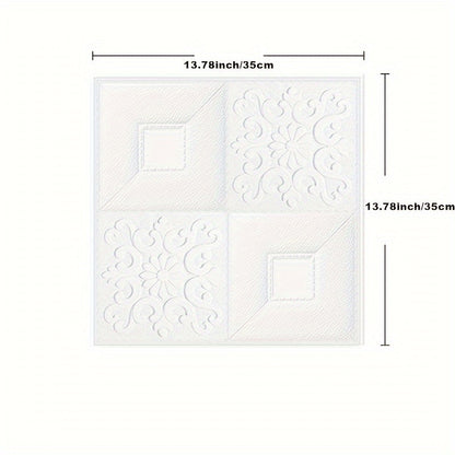 100-Piece 3D Foam Brick Wall Panel Set in Five Patterns with 13.78 x 15.16-Inch Self-Adhesive Tiles
