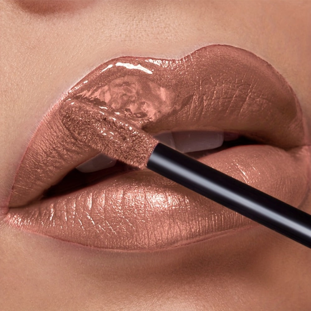 Metallic Shimmer Liquid Lip Color with 22 Numbered Shades, 7.2cm Clear Tube and Wand Applicator