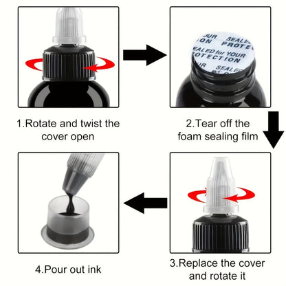Tattoo Ink 14-Color Set with 1oz 30ml Bottles and One Source-Listed Full Palette Configuration
