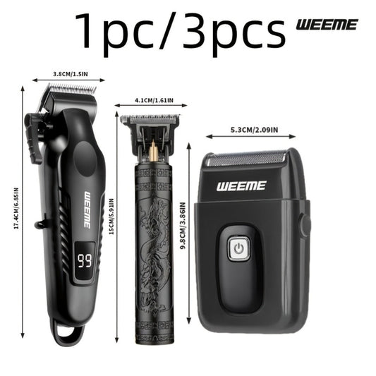 3-in-1 Hair Clipper Grooming Kit for Men — WEEME USB Rechargeable Cordless Beard Trimmer & Body Shaver Set, Home Barber Hair Cutting Kit, Gift for Boyfriend Father Husband