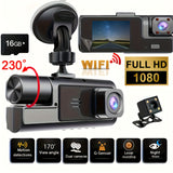 Dashcam with three lenses + 16G + WIFI