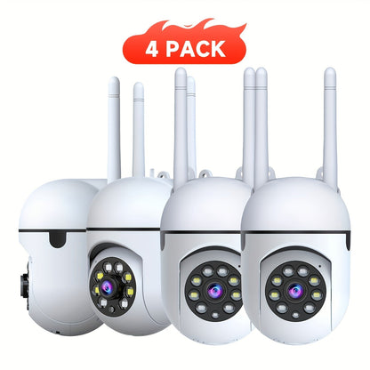 3MP AI Indoor Security Camera 4 Pack – Dual Band 2.4G/5G WiFi, AI Motion Detection with Audio Alert, Full-Color Night Vision, Two-Way Audio, Cloud Storage, Wall Mount Home Surveillance System