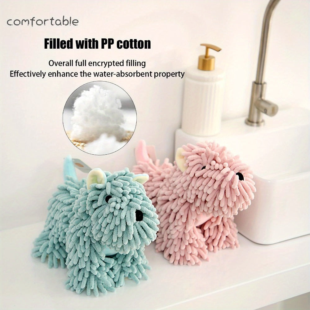 Puppy-Print Microfiber-Style Kitchen Towels in Blue, Gray, Pink or Brown Checkout Colors for Home and Everyday Use