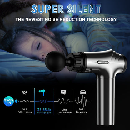 GVBER Handheld Massage Gun in Black with Six Interchangeable Heads, Rear Display and USB-C Charging Port