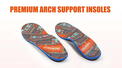 ZOEHERO Geometric Arch-Support Insoles with Deep Heel Cup and Ten Men's and Women's Size Options