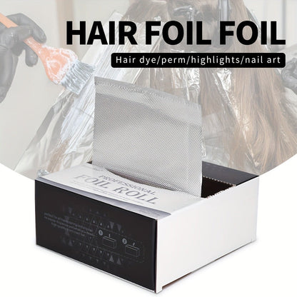 Pop-Up Hair Highlighting Foil Sheets, 300-Piece Box with Pre-Cut Silver Aluminum Sheets for Salon Coloring