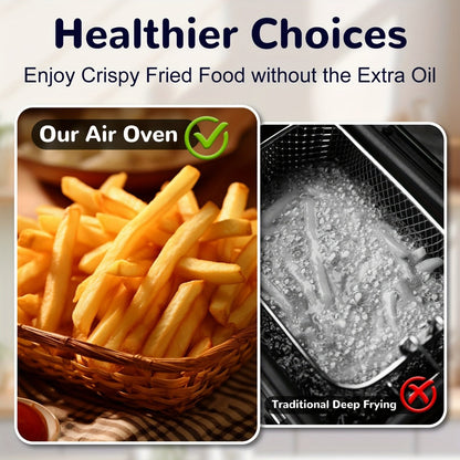 12-Quart Countertop Air Fryer Oven with Viewing Window, Interior Light and White or Black Finish