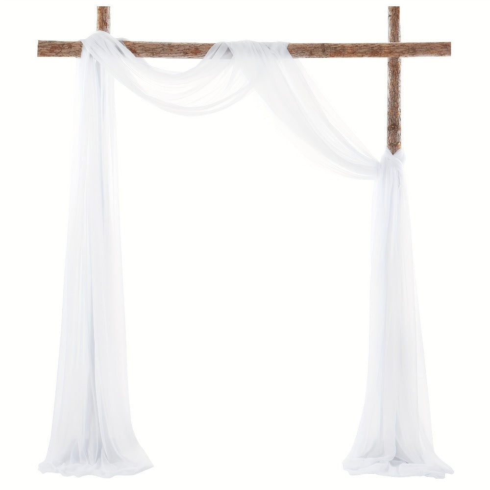 Sheer Yarn Drapery Curtain Party Backdrop 31.5" x 315" – Encrypted Gauze Flutter Streamer for Gender Reveal, Wedding, Birthday, Bridal Shower, Indoor & Outdoor Background Decoration | Reusable & Easy Hang