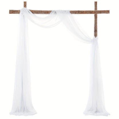 Sheer Yarn Drapery Curtain Party Backdrop 31.5" x 315" – Encrypted Gauze Flutter Streamer for Gender Reveal, Wedding, Birthday, Bridal Shower, Indoor & Outdoor Background Decoration | Reusable & Easy Hang